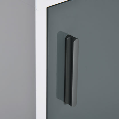 Wall-mounted Medicine Cabinet Medicine Cabinet with 2 Shelves 3 Levels Lockable Door 2 Keys Steel 40 x 15 x 53.5 cm White and Gray