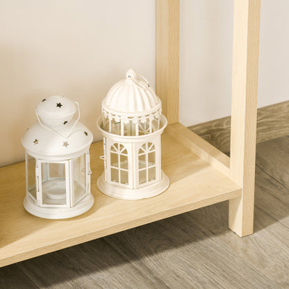 Console Table Entryway Table with 2 Drawers Rattan Surface and Lower Shelf for Hallway Living Room Bedroom Rustic Style 100x30x76 cm Natural