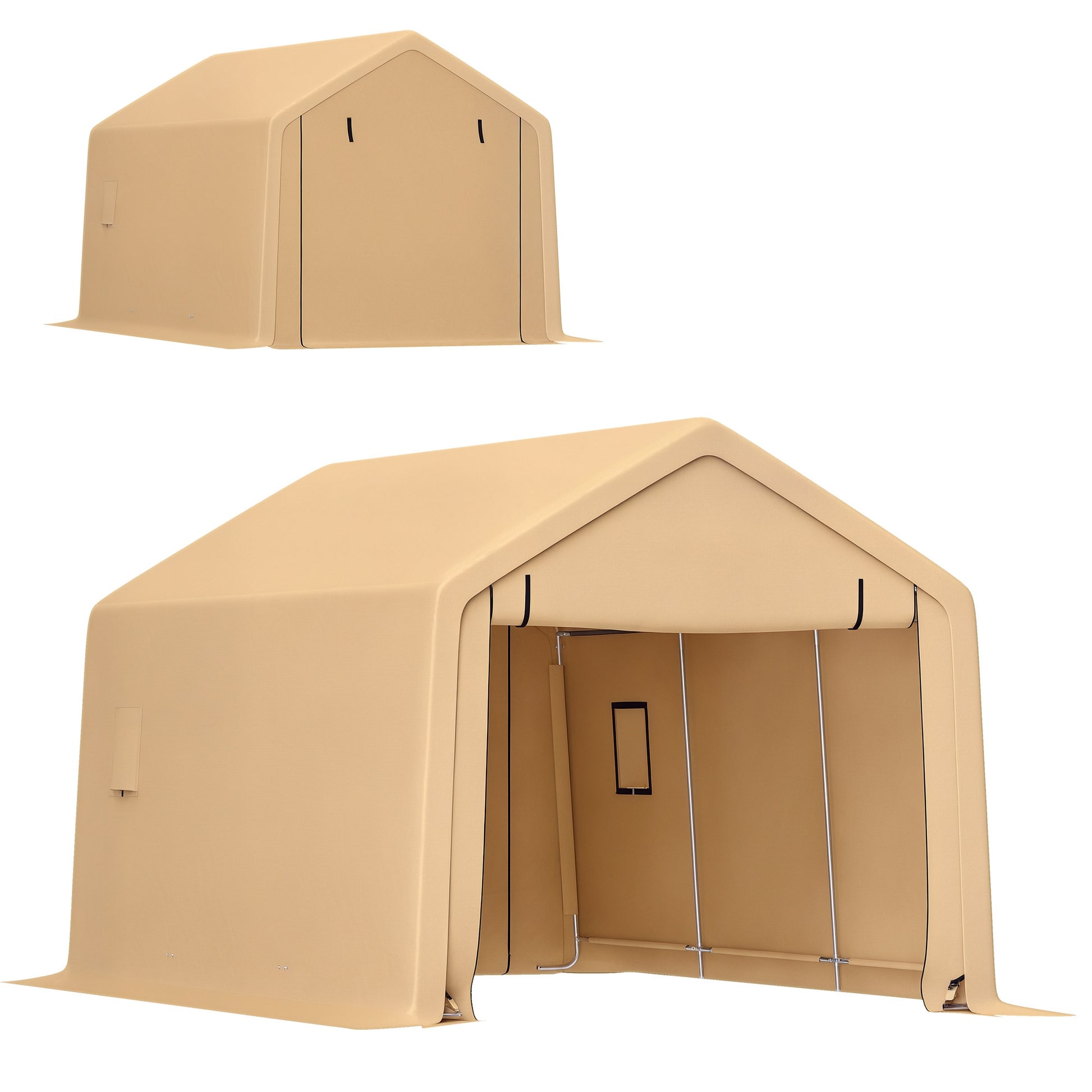 Carport Garage Tent 3 x 5.2m, Outdoor Car Shelter, Storage Tent with Removable Roll-up Door, Carport for Car, Truck, Boat, Yellow
