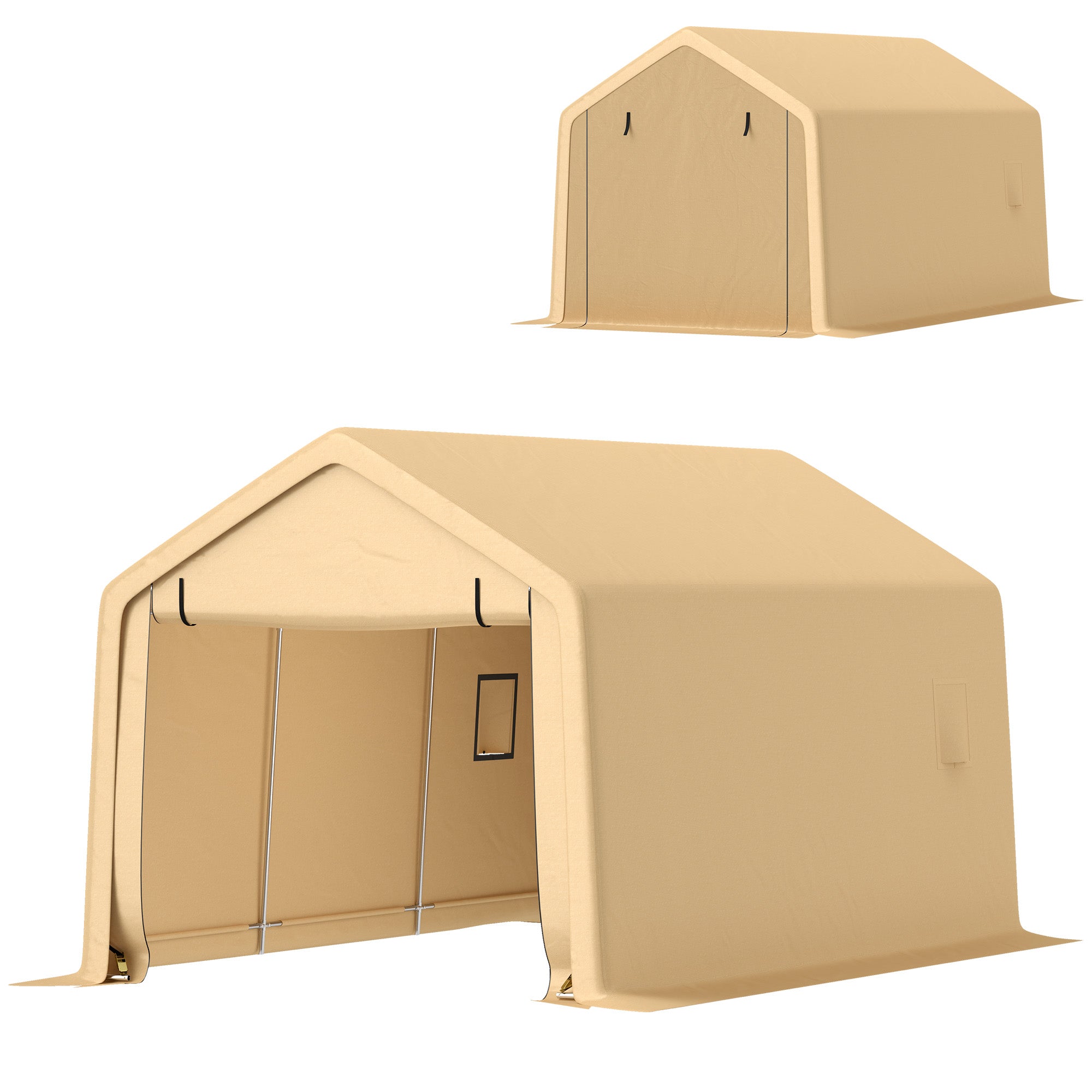 Carport Garage Tent 3 x 5.2m, Outdoor Car Shelter, Storage Tent with Removable Roll-up Door, Carport for Car, Truck, Boat, Yellow