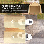Carport Garage Tent 3 x 5.2m, Outdoor Car Shelter, Storage Tent with Removable Roll-up Door, Carport for Car, Truck, Boat, Yellow