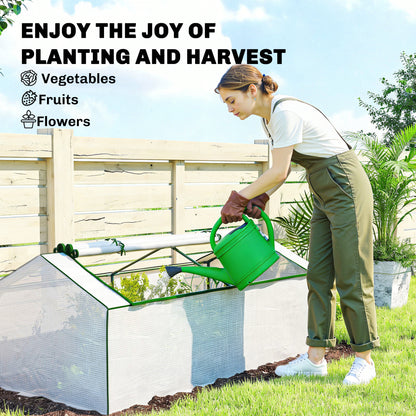 Greenhouse with PE Mesh Window — Winterproof Film Greenhouse for Balcony & Garden, Tomato House, 71" x 35.4" x 27.6" (180 x 90 x 70 cm), White