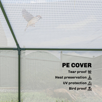 Greenhouse with PE Mesh Window — Winterproof Film Greenhouse for Balcony & Garden, Tomato House, 71" x 35.4" x 27.6" (180 x 90 x 70 cm), White