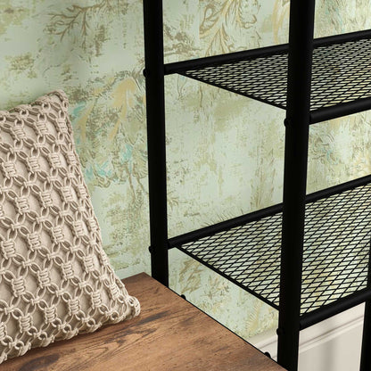 Coat Rack with Shoe Rack with 5 Shelves Entryway Coat Rack with 6 Hooks for Hanging Bags Clothes Industrial Style 92.5x28.2x182 cm Rustic Brown