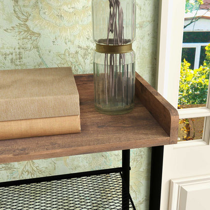 Coat Rack with Shoe Rack with 5 Shelves Entryway Coat Rack with 6 Hooks for Hanging Bags Clothes Industrial Style 92.5x28.2x182 cm Rustic Brown