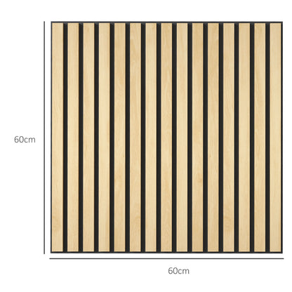 4 Pack Acoustic Panels 60 x 60 x 2.1 cm Wall Panels with Wood Look Acoustic Plates Wall Cladding as Sound Protection Sound Insulation Soundproofing for Studio Office Oak