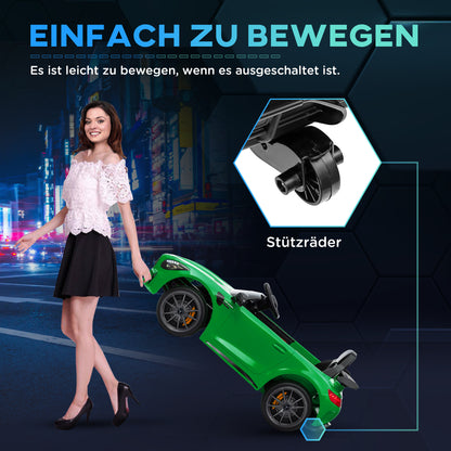 Kids Electric Car 12V Children's Car with 2.4G Remote Control, Car for Kids with Horn, MP3, Music, Soft Start, Reverse Function 3-5 km/h Electric Vehicle for 3-6 Years, Green