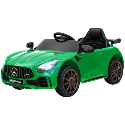 Kids Electric Car 12V Children's Car with 2.4G Remote Control, Car for Kids with Horn, MP3, Music, Soft Start, Reverse Function 3-5 km/h Electric Vehicle for 3-6 Years, Green