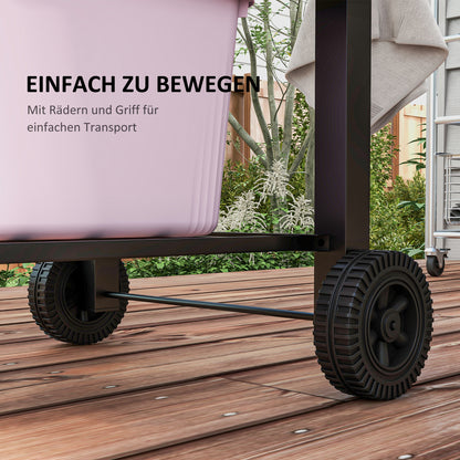 Stainless Steel BBQ Smoker Charcoal Grill with Lid Thermometer Wheels Charcoal Tray Handle Shelf BBQ Cart, Charcoal Stand Grill for Barbecue Camping, Garden 115 x 67 x 107 cm