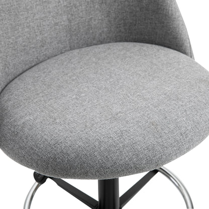 Adjustable High Seating Office Chair 105-125H cm Swivel Office Stool 360° Gray Linen