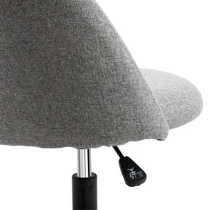 Adjustable High Seating Office Chair 105-125H cm Swivel Office Stool 360° Gray Linen