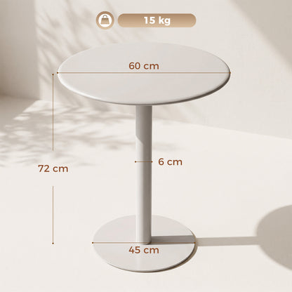 24 in Round Dining Table for 2 – Small Modern Kitchen, Dining & Bistro Table, Beige Steel