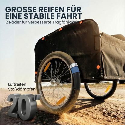 SPORTNOW Bike Trailer 170 L Cargo Trailer with Hitch, Rain Cover, 20" Quick-Release Air Wheels, Up to 40 kg