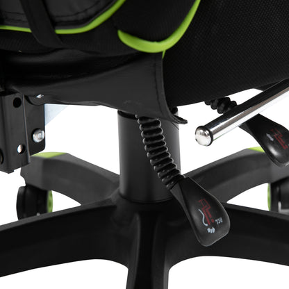 Ergonomic Gaming Chair Office Desk Chair Height Adjustable Reclining Backrest with Footrest Headrest Lumbar Pillow Wheels 25.6x27.6x46.5-50.6 inches Green