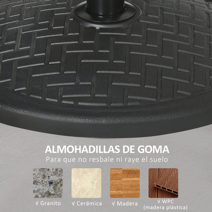 Concrete Umbrella Base Stand for 14 kg Parasol Stand for Ø32-38 mm Mast for Garden Terrace Patio Ø46x34 cm Black