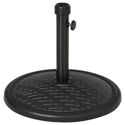 Concrete Umbrella Base Stand for 14 kg Parasol Stand for Ø32-38 mm Mast for Garden Terrace Patio Ø46x34 cm Black
