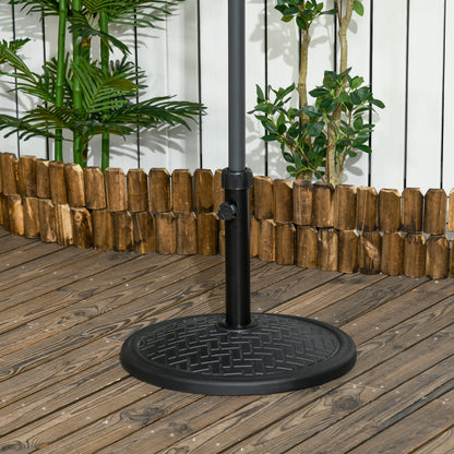 Concrete Umbrella Base Stand for 14 kg Parasol Stand for Ø32-38 mm Mast for Garden Terrace Patio Ø46x34 cm Black