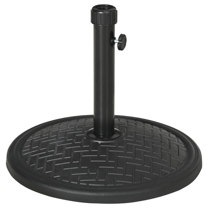 Concrete Umbrella Base Stand for 14 kg Parasol Stand for Ø32-38 mm Mast for Garden Terrace Patio Ø46x34 cm Black
