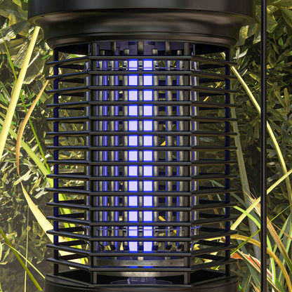 Insect and Mosquito Repellent Lamp, Hanging Garden Lantern, Solar and USB-C Rechargeable - Effective for 50m² area in black