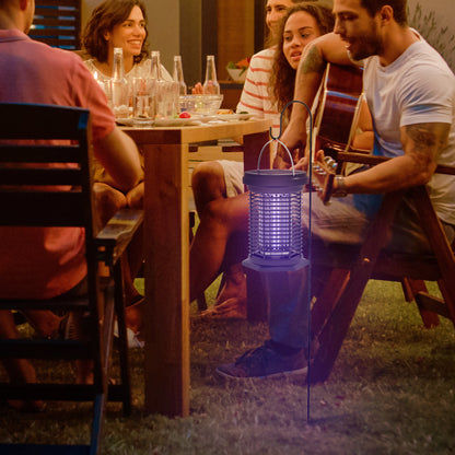 Insect and Mosquito Repellent Lamp, Hanging Garden Lantern, Solar and USB-C Rechargeable - Effective for 50m² area in black