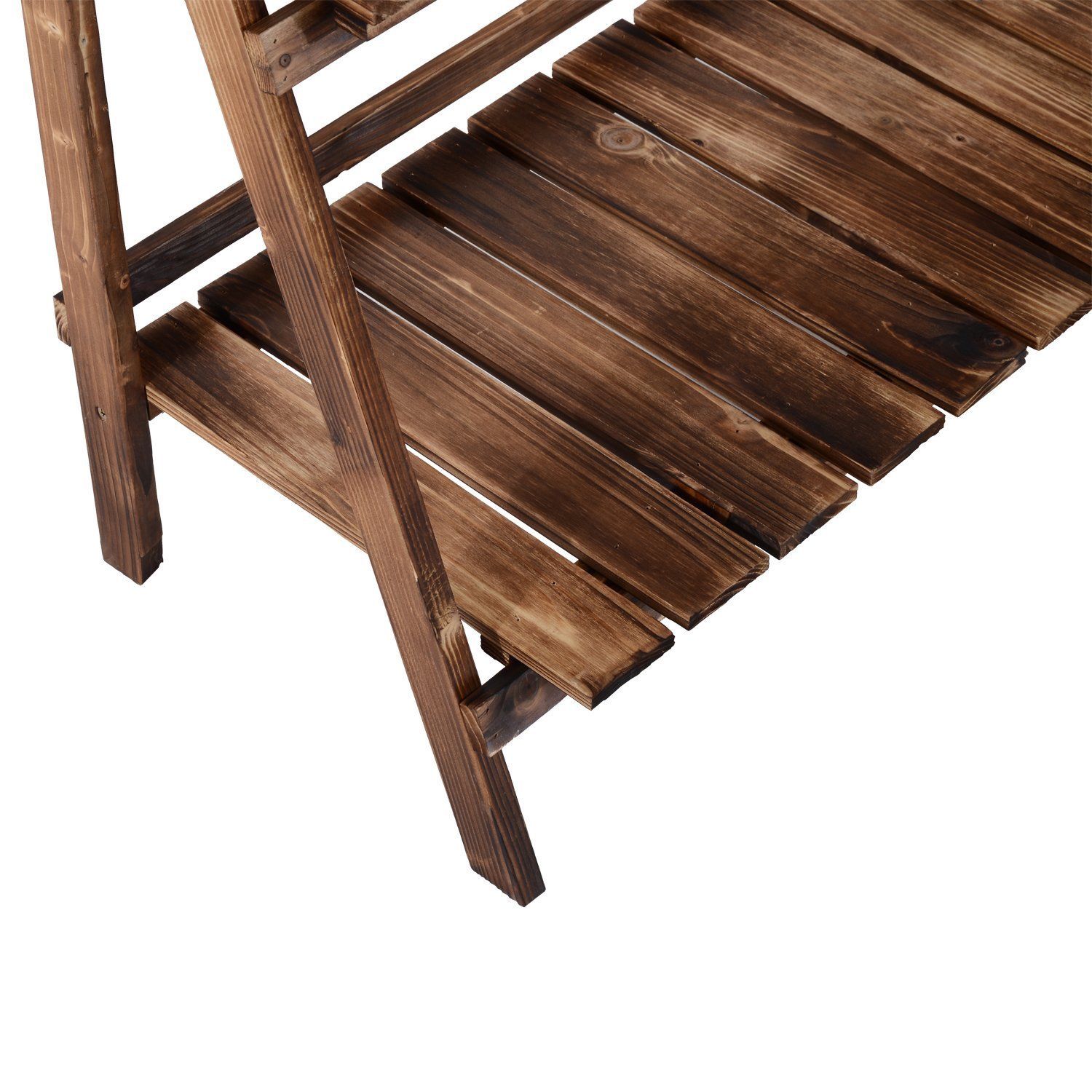 Folding Plant Stand Pot Rack in Fir Wood with 3 Levels Outdoor Shelf for Plants Flower Pot Holder 100x37x93cm