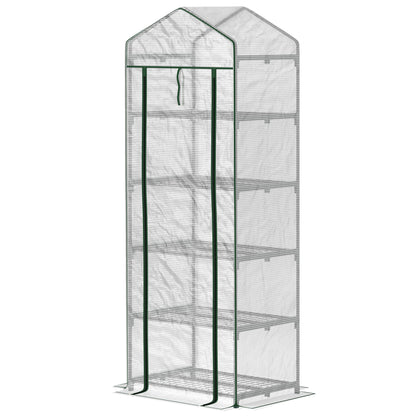 Greenhouse with Roll-Up Door, Shelves, Winterproof Steel Frame, Greenhouse for Balcony, Garden, Tomato House 69 x 49 x 193 cm, Tomato Greenhouse for Tomatoes, Flowers, White
