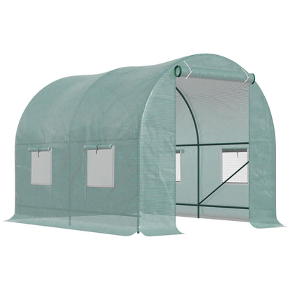 Greenhouse 245x200x198cm Film Greenhouse Tomato House with Door, 4 Windows, Film Tunnel Made of Galvanized Steel, PE, Stable Greenhouse Plant Tunnel, Including Ground Anchors & Ropes