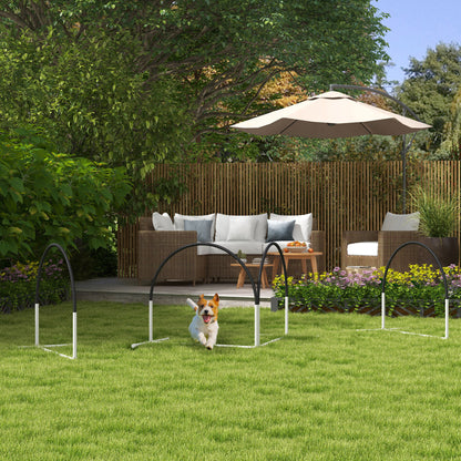 Dog Agility Set, 4-Piece Dog Training with Slalom Poles, Agility Equipment for Dogs with Oxford Carrying Bag, Black