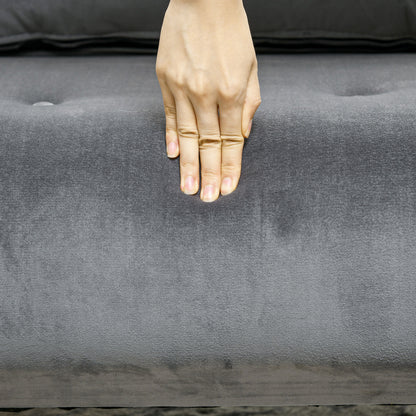 3-in-1 sleeper chair, sofa bed with sleeping function, lumbar pillow, foldable recliner with adjustable backrest, chaise lounge in velvet look, for living room, Gray