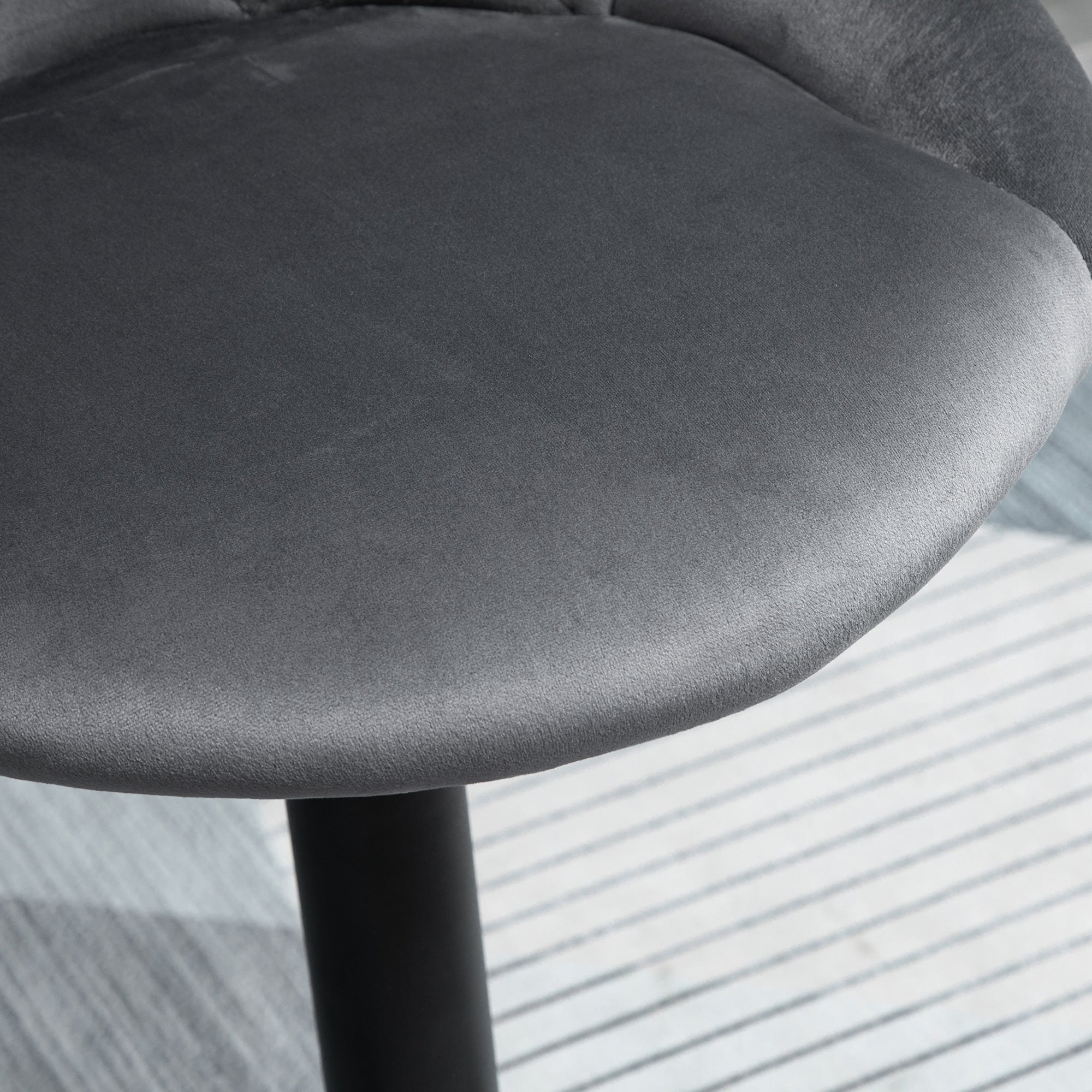 Set of 2 Bar Stools with Adjustable Height, Metal Base and Faux Leather Seat, Modern Swivel Barstools with Backrest and Footrest 46x48x83-104cm, Grey and Black