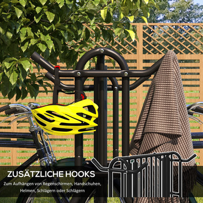Bike Stand Multi-Stand Bike Rack Weatherproof Floor Stand for up to 4 Bikes, Double-Sided, Steel 90 x 80 x 80 cm, Black