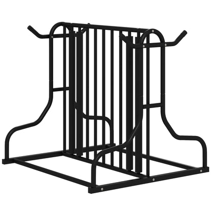 Bike Stand Multi-Stand Bike Rack Weatherproof Floor Stand for up to 4 Bikes, Double-Sided, Steel 90 x 80 x 80 cm, Black