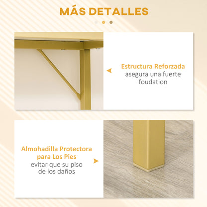 Entryway Console Table Modern Style with Drawer and Open Shelf for Hallway 31.5x11.8x31.7 inches White and Gold