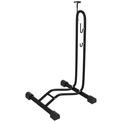 SPORTNOW Bike Rack Vertical and Horizontal Bike Stand Display Stand Weatherproof for 6"-27.5" and 700c Bikes Floor Mount 45 x 44 x 118 cm, Metal Black