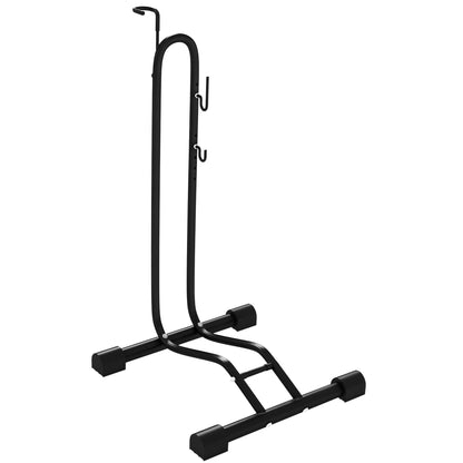 SPORTNOW Bike Rack Vertical and Horizontal Bike Stand Display Stand Weatherproof for 6"-27.5" and 700c Bikes Floor Mount 45 x 44 x 118 cm, Metal Black