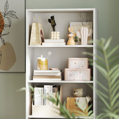 6-Level Bookshelf Book Organizer with 2 Drawers and 4 Open Shelves for Living Room Office Bedroom White