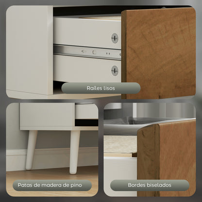 6-Level Bookshelf Book Organizer with 2 Drawers and 4 Open Shelves for Living Room Office Bedroom White