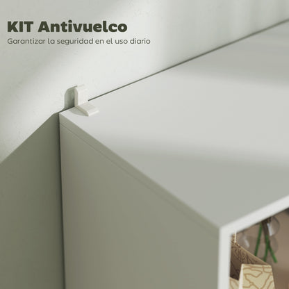 6-Level Bookshelf Book Organizer with 2 Drawers and 4 Open Shelves for Living Room Office Bedroom White