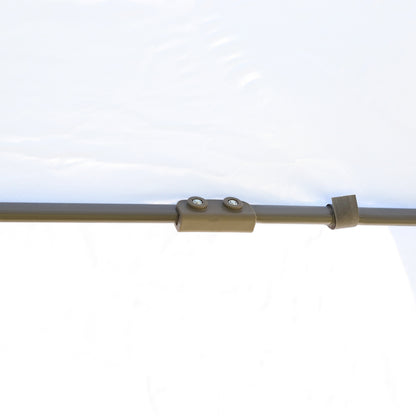 Foldable Gazebo 4x3.4x2.85 m Hexagonal Garden Canopy with Double Roof 6 Detachable Mosquito Nets Carrying Bag 3-Level Adjustable Height Anti-UV Gazebo for Party Patio Beige