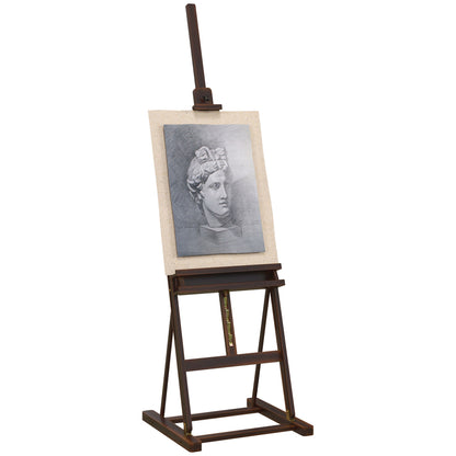 Adjustable Height Wood Easel 171-230cm Painting Easel with Adjustable Storage Inclination up to 80° Brown