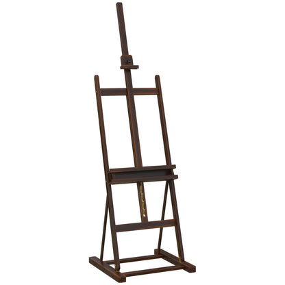 Adjustable Height Wood Easel 171-230cm Painting Easel with Adjustable Storage Inclination up to 80° Brown