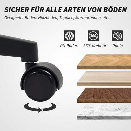 Office Chair, Ergonomic Desk Chair with Armrest, Headrest, Height Adjustable Swivel Chair with Rocking Function, Computer Chair with Faux Wool Look, Dark Gray