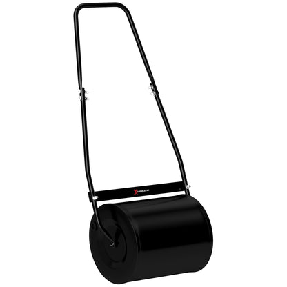 Garden Lawn Roller Steel Grass Compactor 30L Fill with Water or Sand Roller Size Φ32x40cm Detachable Handle