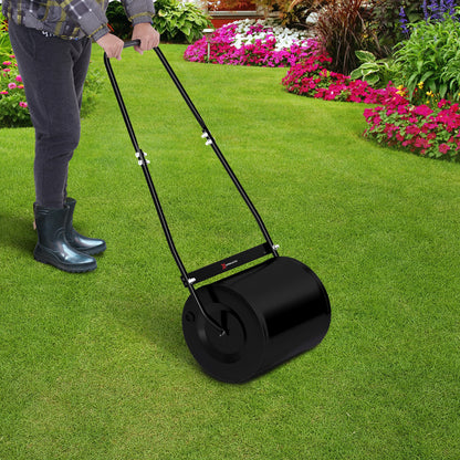 Garden Lawn Roller Steel Grass Compactor 30L Fill with Water or Sand Roller Size Φ32x40cm Detachable Handle