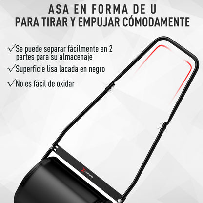 Garden Lawn Roller Steel Grass Compactor 30L Fill with Water or Sand Roller Size Φ32x40cm Detachable Handle