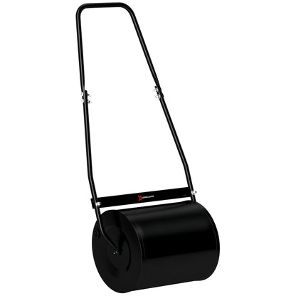 Garden Lawn Roller Steel Grass Compactor 30L Fill with Water or Sand Roller Size Φ32x40cm Detachable Handle