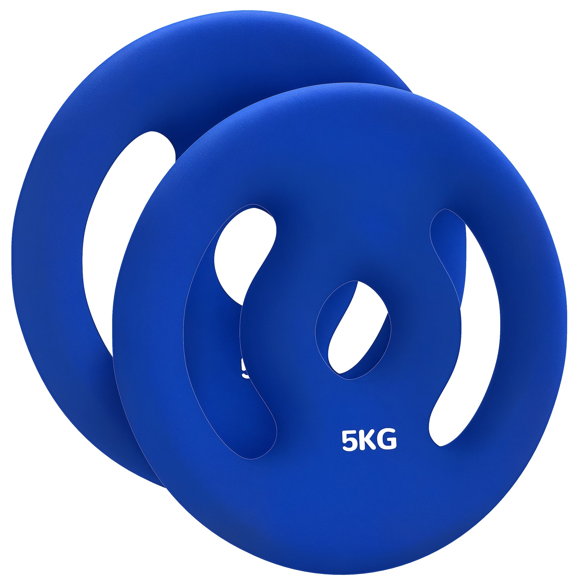 SPORTNOW 2-Piece Dumbbell Weights Set, 2 x 5 kg Weights, Dumbbell Plate Set, Weight Plates for 2.5 cm Bar, Ø 30 mm Bore, Blue