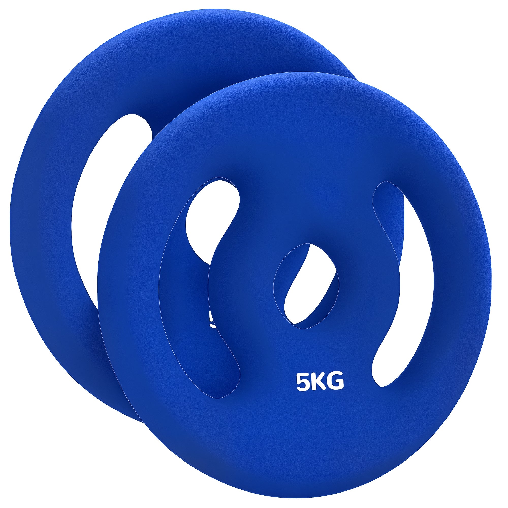 SPORTNOW 2-Piece Dumbbell Weights Set, 2 x 5 kg Weights, Dumbbell Plate Set, Weight Plates for 2.5 cm Bar, Ø 30 mm Bore, Blue