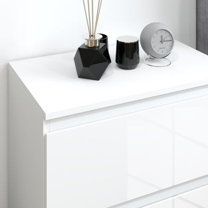 Chest of Drawers with 3 Drawers Modern Bedroom Chest of Drawers with Anti-tip Design Dresser for Living Room Hallway 55x34x75 cm Bright White