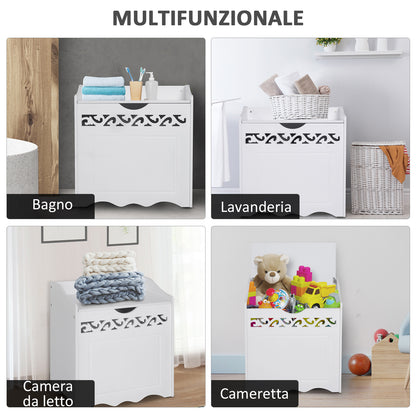 Bathroom Wooden Cabinet, Storage Cabinet for Bedroom, Living Room, 55L x 34W x 58H cm, White